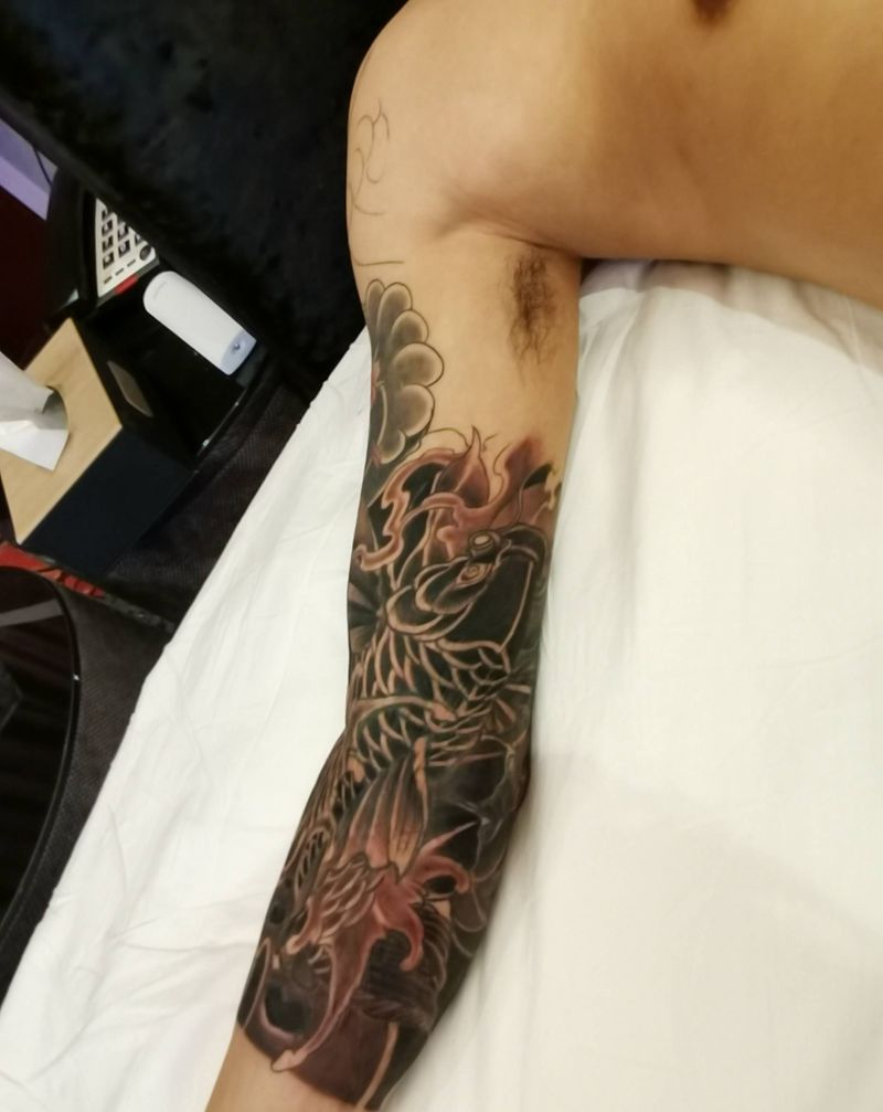 鲤鱼纹身图片_老传统纹身图案