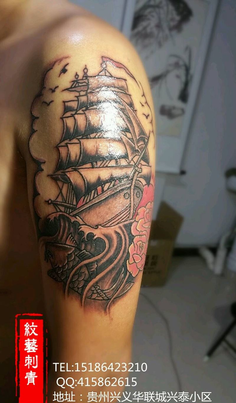 船纹身图片