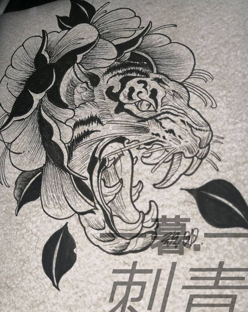虎纹身图片_New School纹身图案