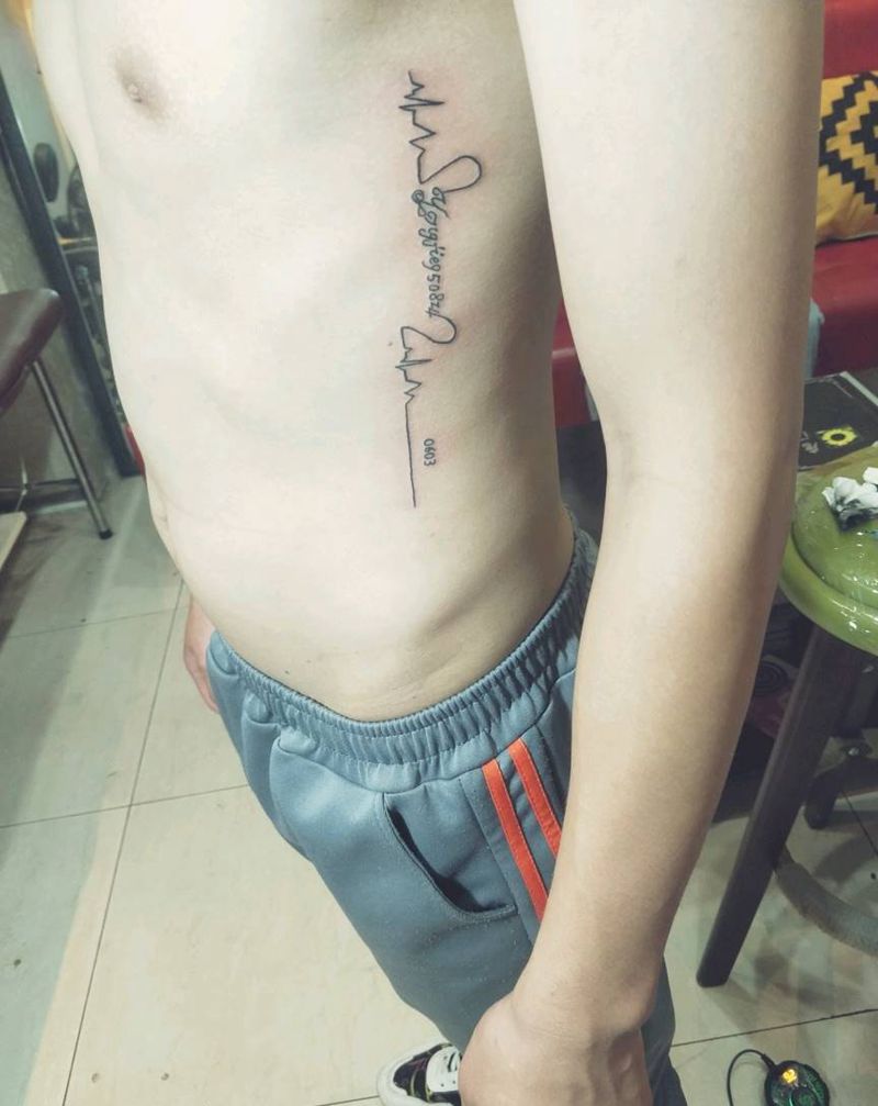 英文纹身图片_腰部纹身图案