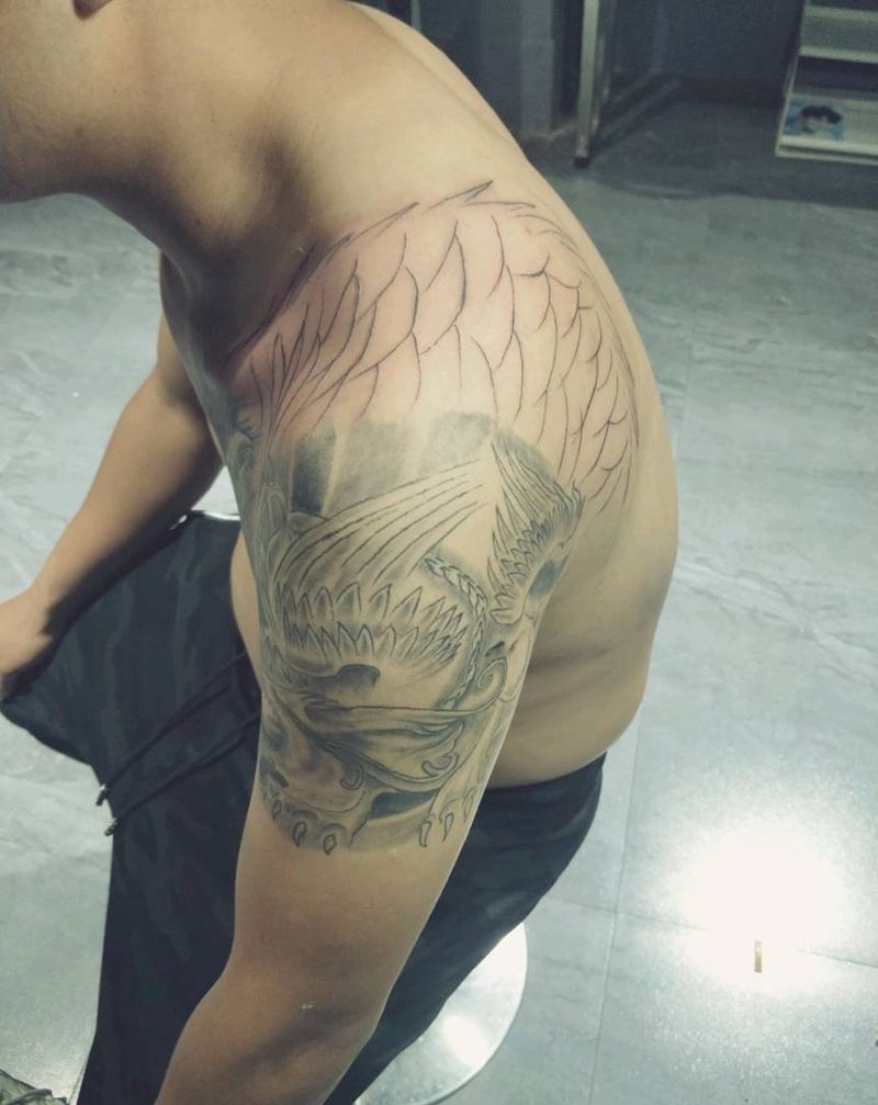 添加，纹身图片_肩部纹身图案