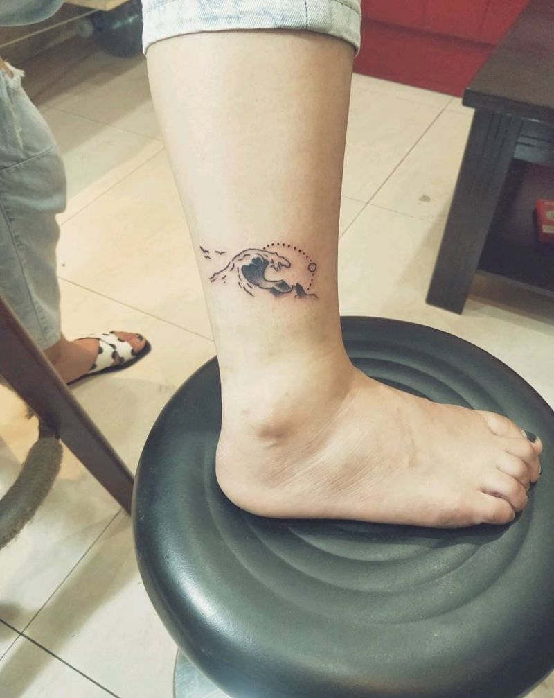 小清新纹身图片_脚部纹身图案