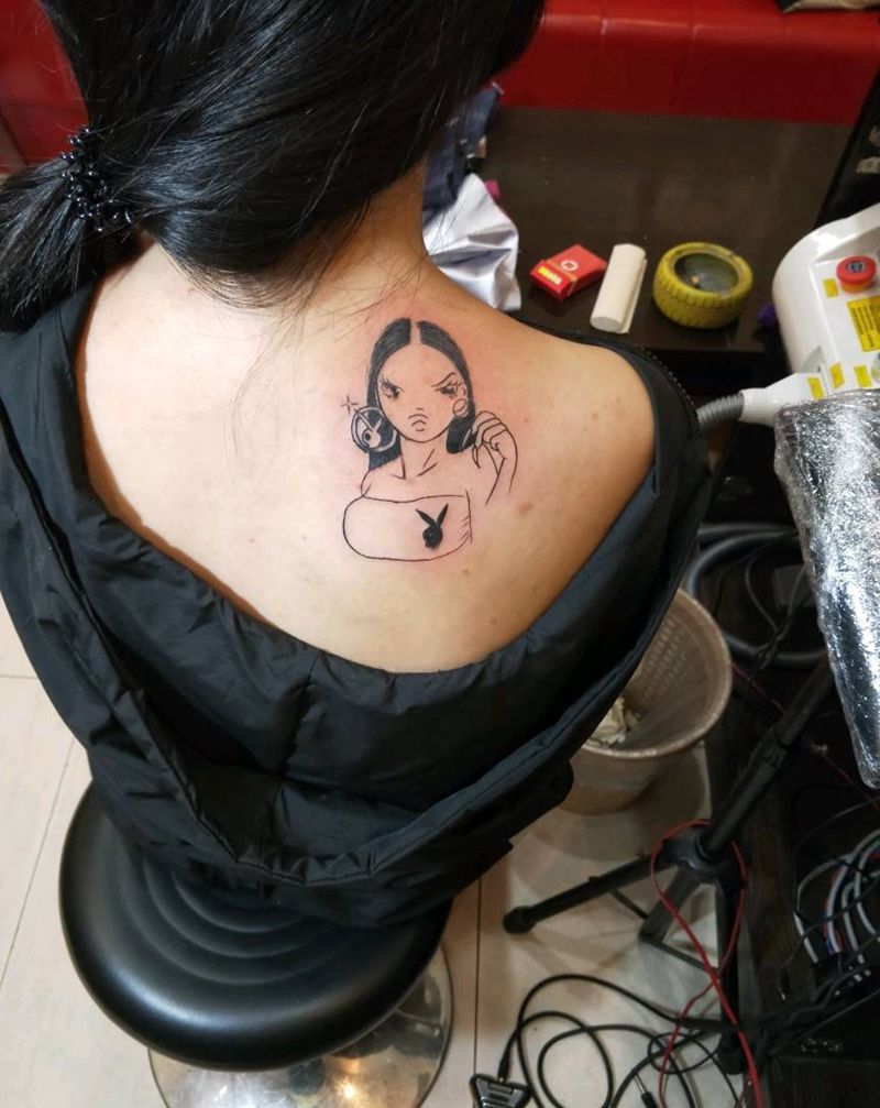 小清新纹身图片_肩部新传统纹身图案