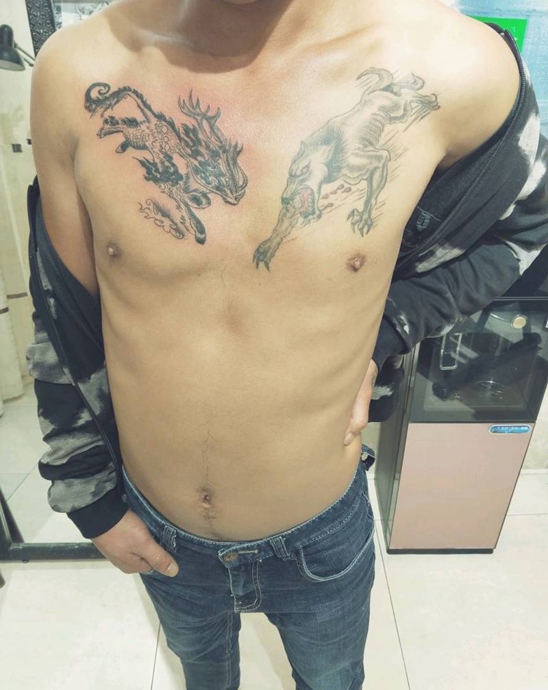 胸部纹身图片_胸部纹身图案