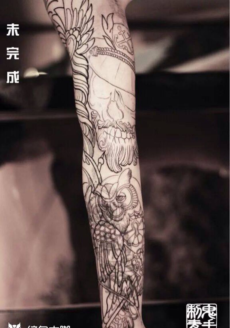 school花臂纹身图片