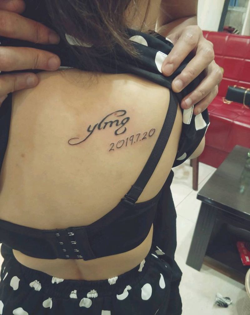 小清新纹身图片_背部纹身图案