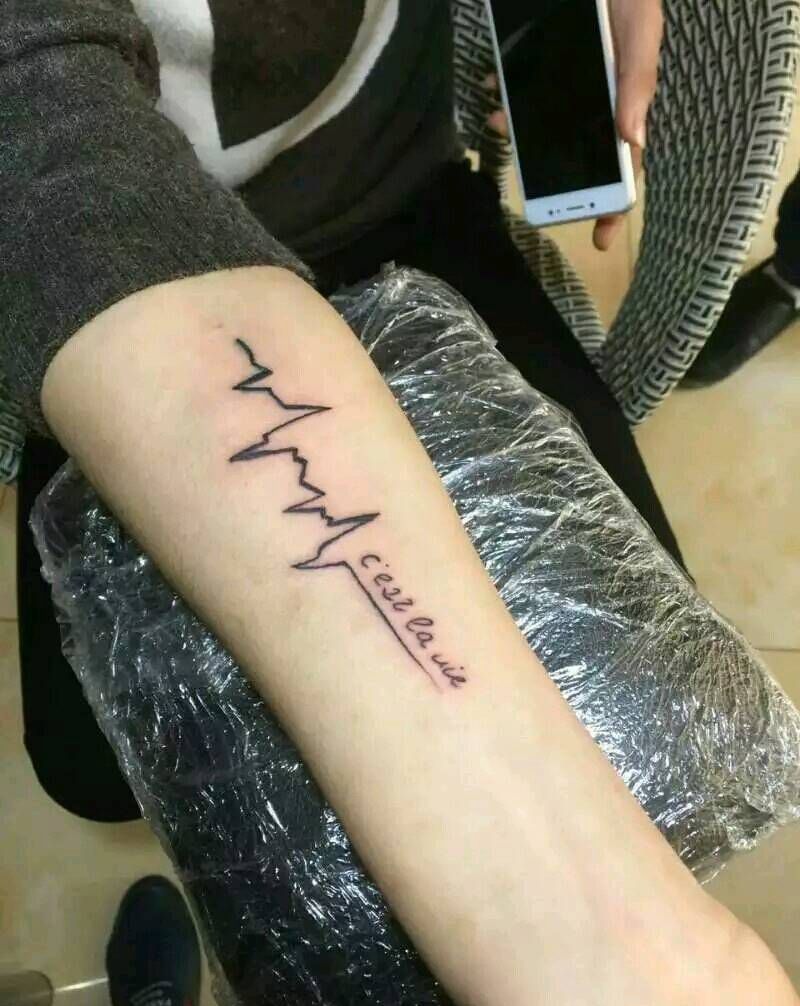 心电图…纹身图片