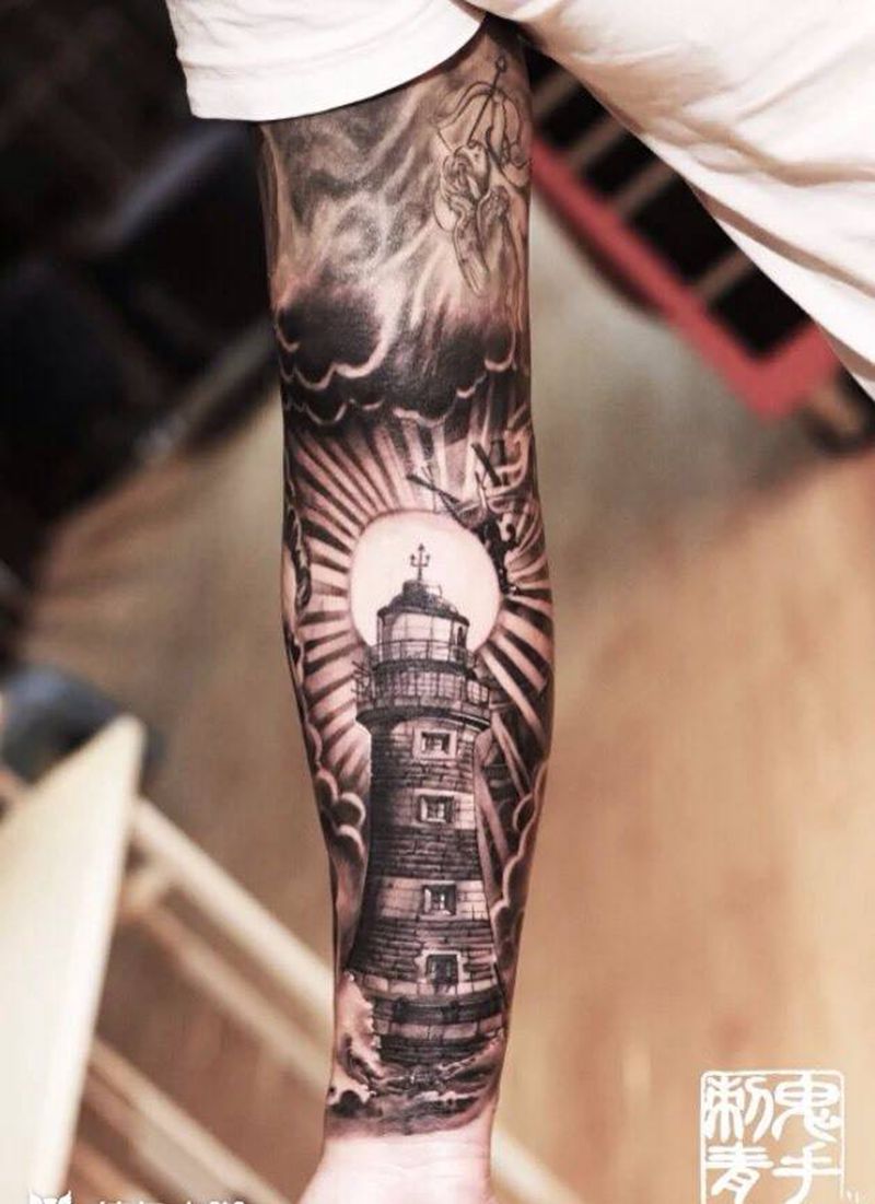 灯塔纹身图片