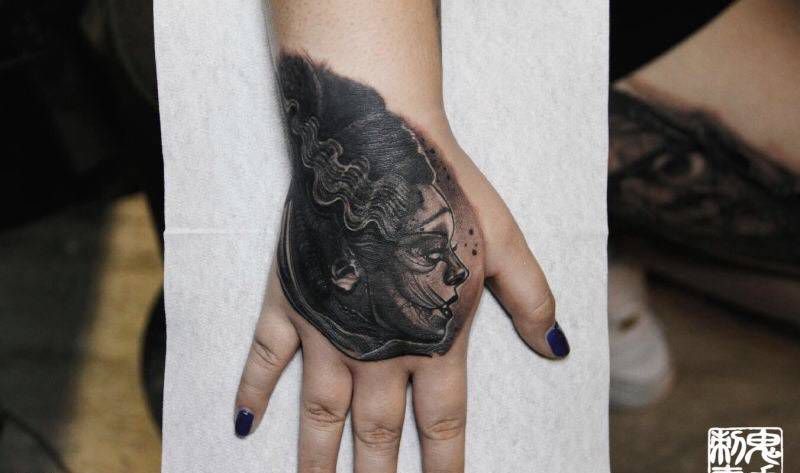昆明鬼手纹身9.22号作品鉴赏纹身图片_鬼手昆明成品手部肖像手臂胸部腰部腿部肩部纹身图案