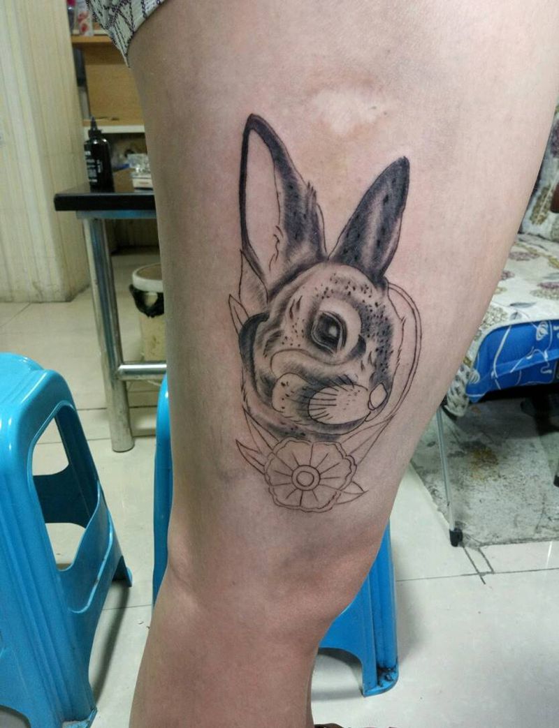 兔纹身图片