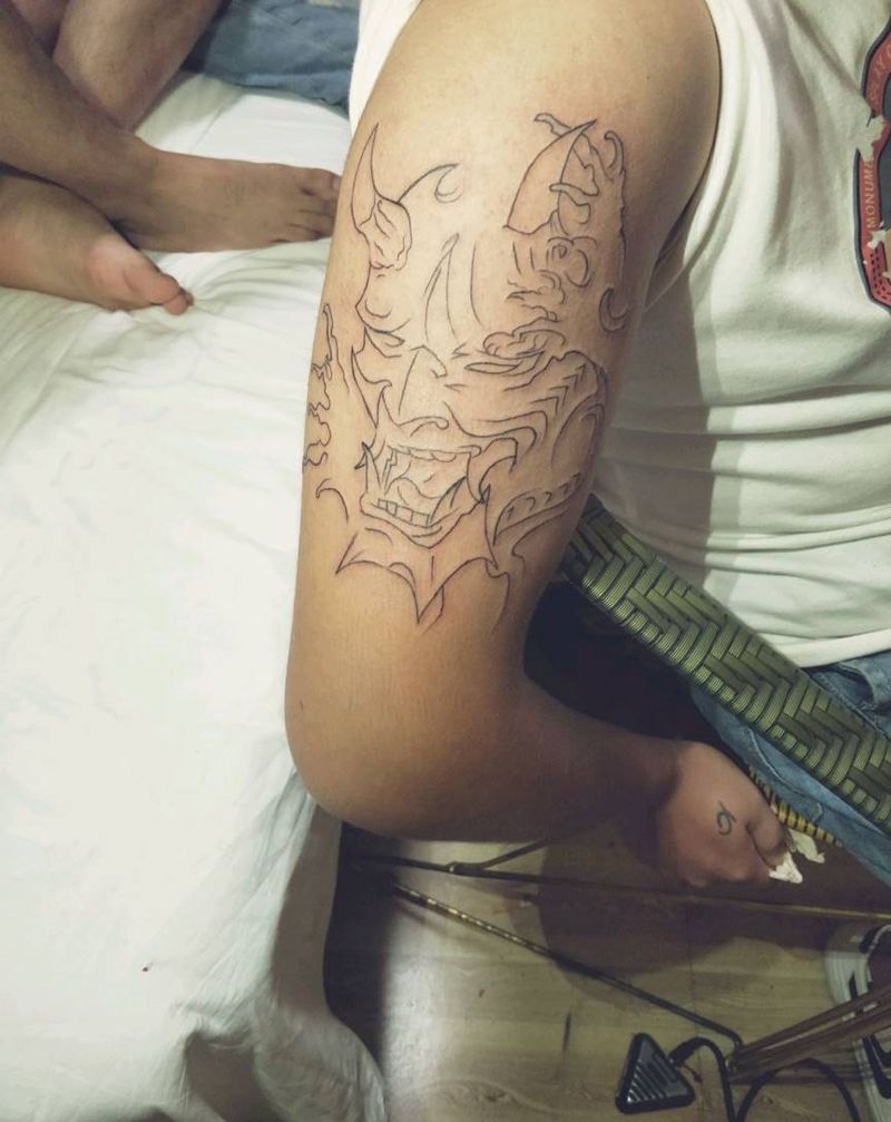 般若纹身图片_手臂新传统纹身图案