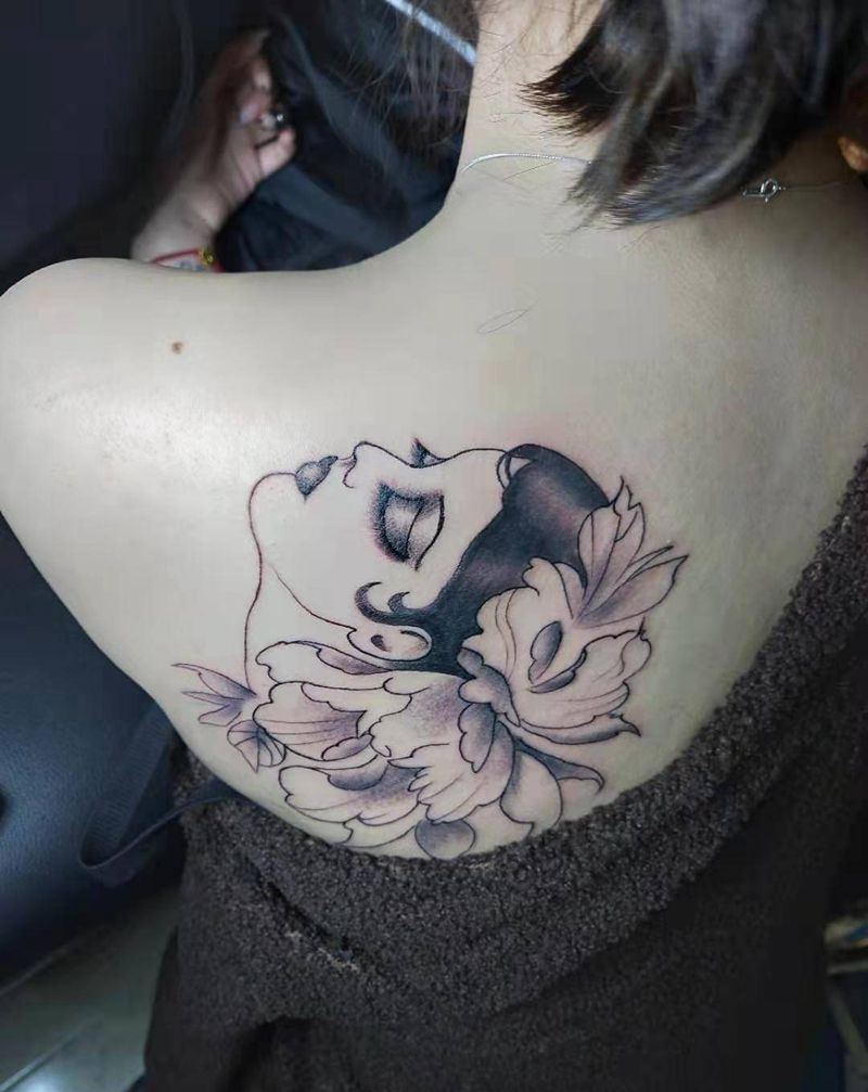 人物  中国美纹身图片_肩部背部新传统纹身图案