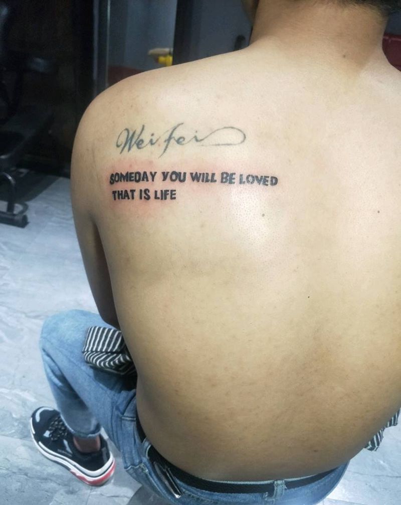 英文纹身图片_背部纹身图案