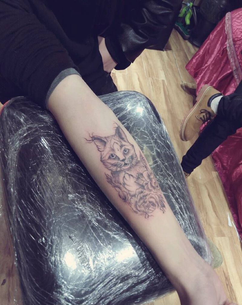 猫纹身图片