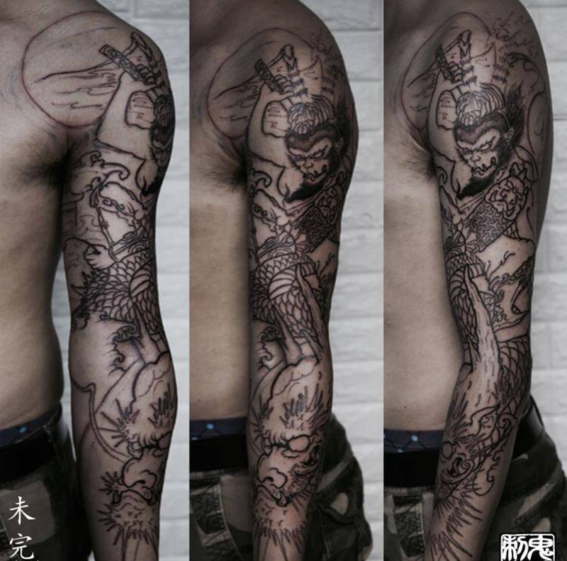 鬼手纹身8.2日作品纹身图片_云南鬼手昆明纹身图案