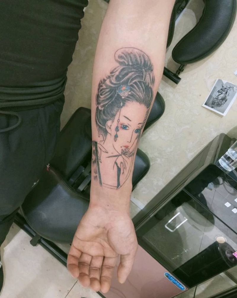 艺妓纹身图片_手臂纹身图案