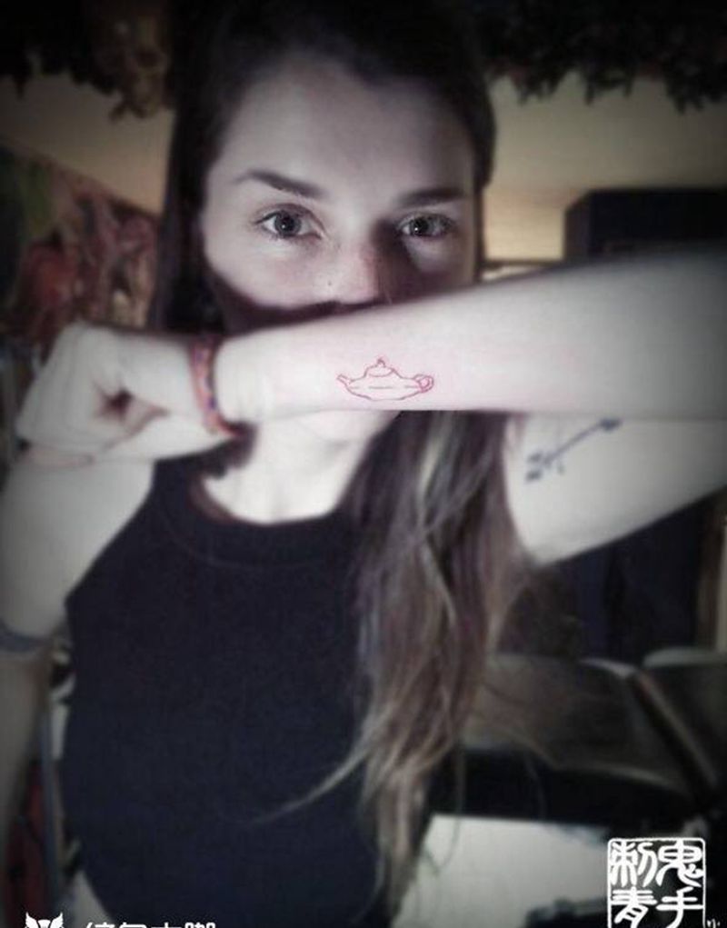 手腕茶壶纹身图片_鬼手昆明成品手臂纹身图案