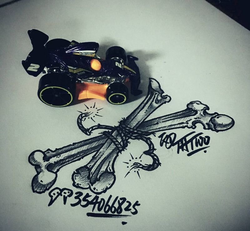 骨头纹身图片_成品手稿插画欧美骨头纹身图案