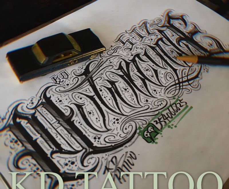 5.17 我要骑纹身图片_花体字纹身图案