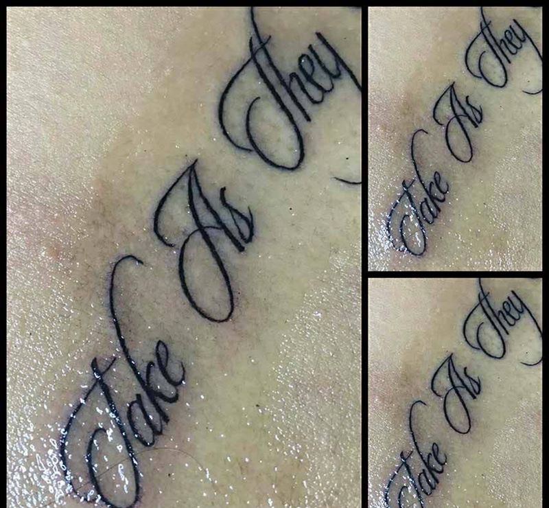 今天小图纹身图片_成品欧美颈部字符纹身图案