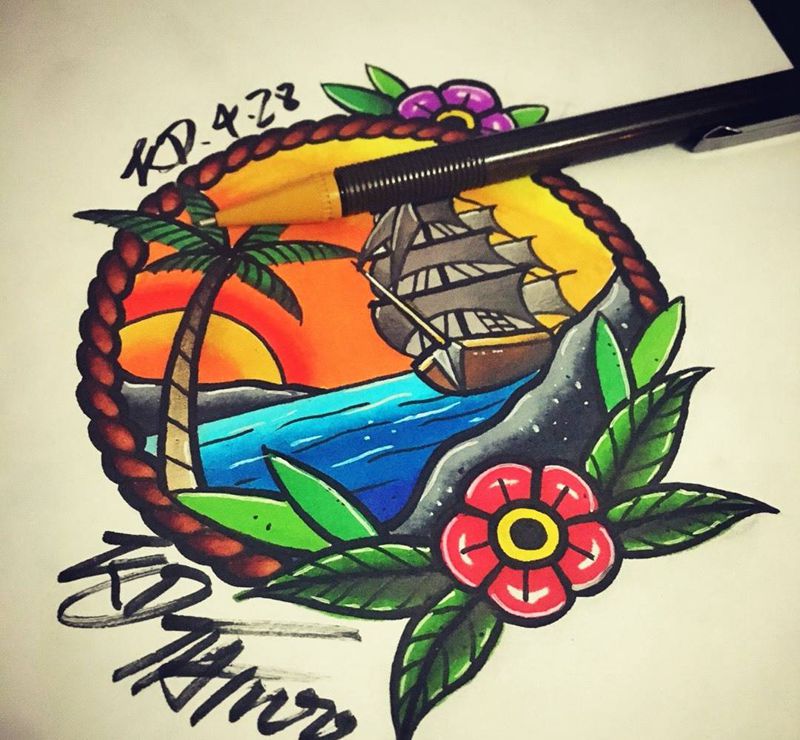 Old school纹身图片_手稿插画欧美纹身图案