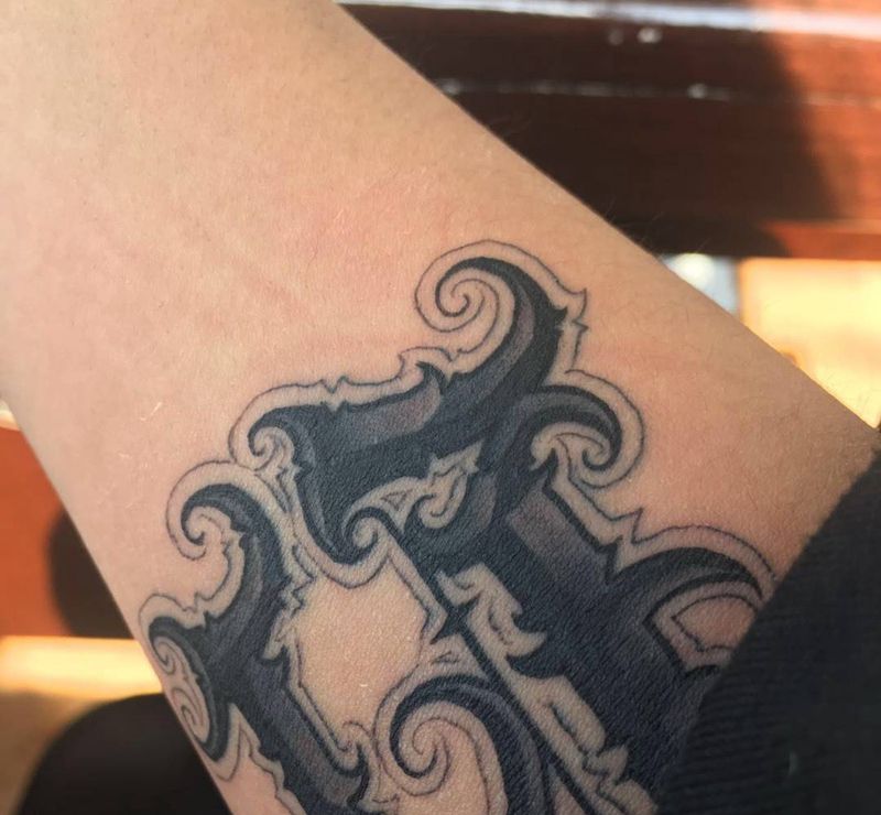 第二天效果纹身图片_成品字符欧美花体字奇卡诺纹身图案