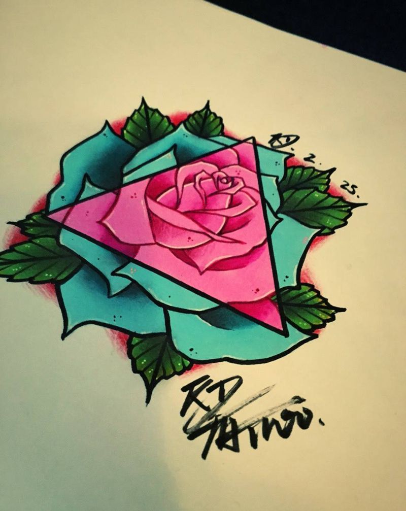 school手稿纹身图片_手稿插画欧美植物纹身图案