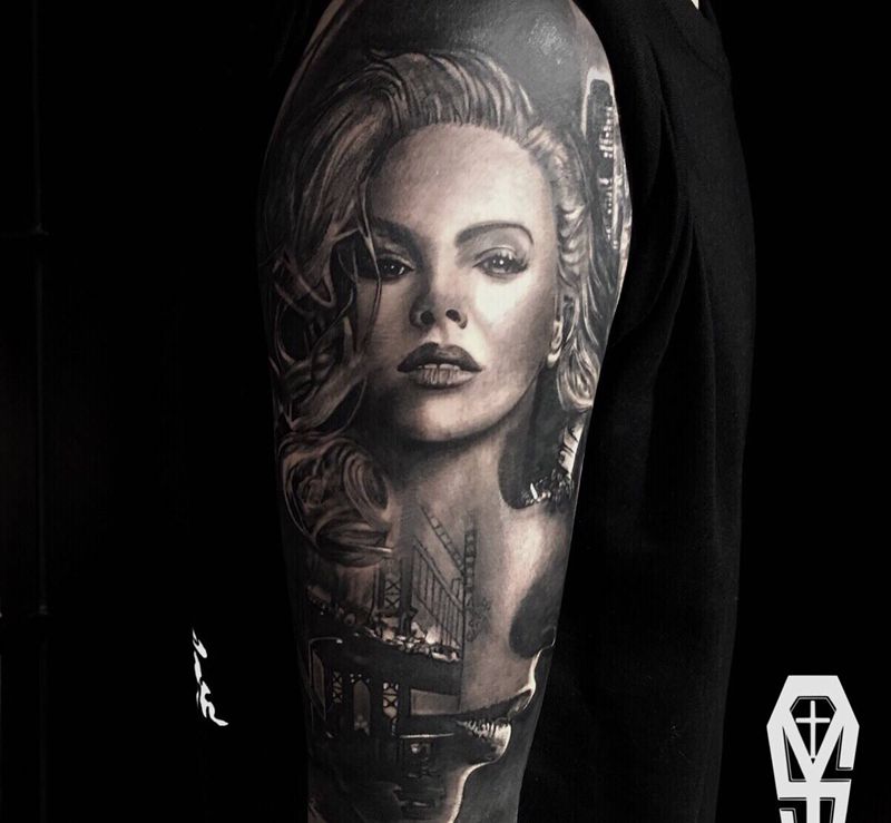 异士刺青工作室开业酬宾纹身图片_欧美写实纹身图案