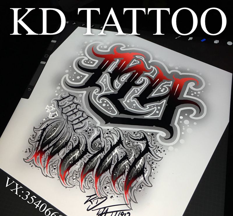 My纹身图片_花体字纹身图案