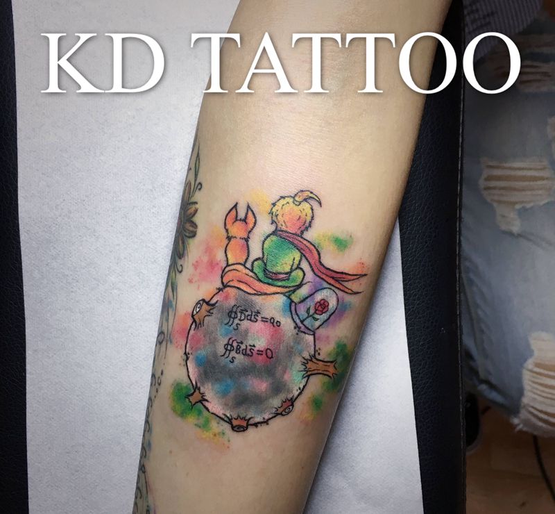 今天1纹身图片_水彩纹身图案