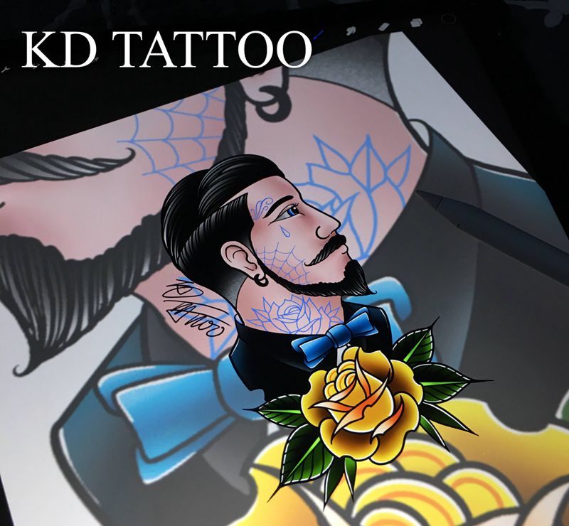 深夜稿纹身图片_Old School油头纹身图案