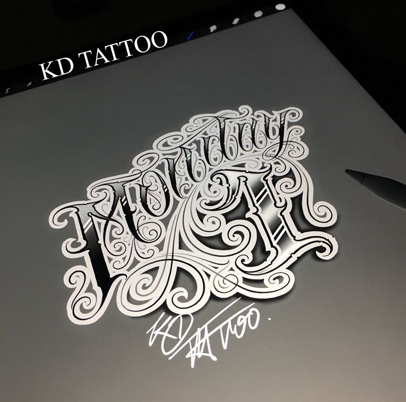 字纹身图片_花体字纹身图案