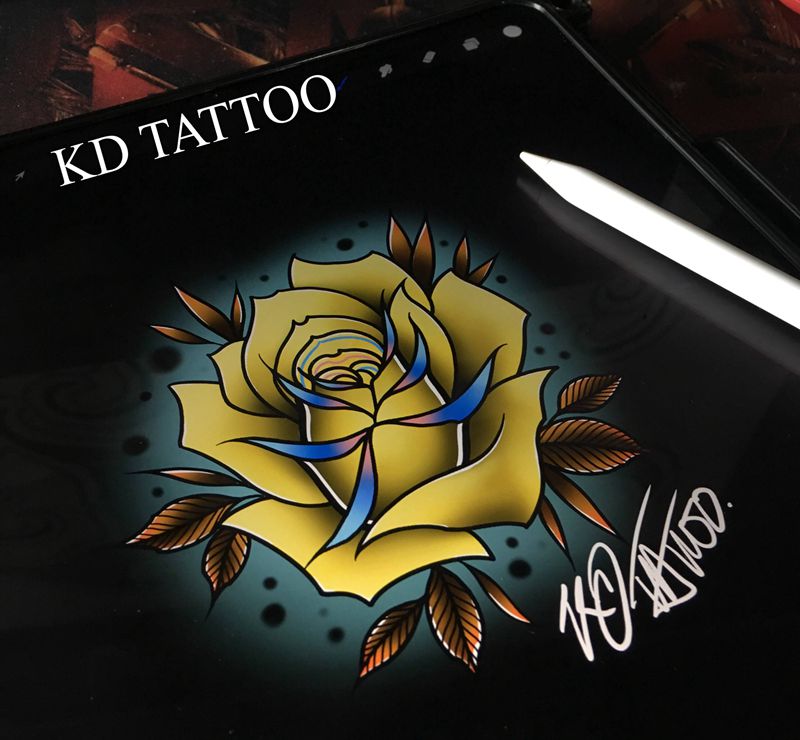 rose纹身图片_Old School纹身图案