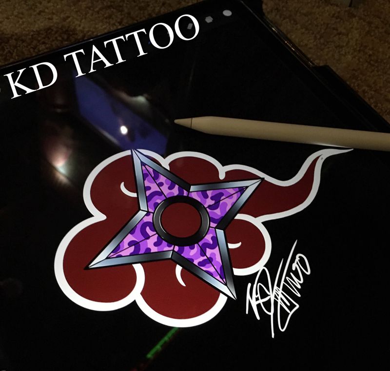 手里剑纹身图片_Old School火影手里剑纹身图案