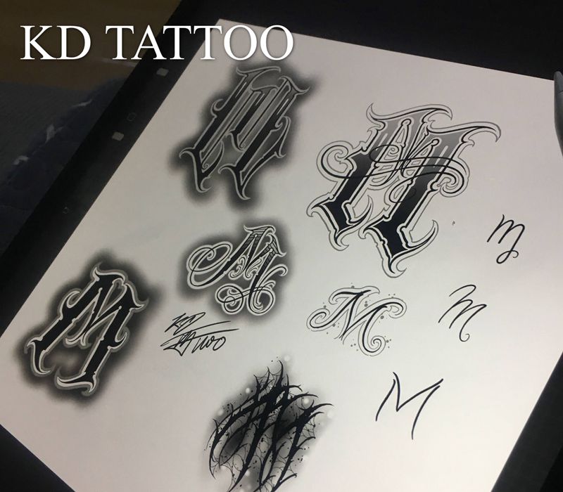 睡了纹身图片_花体字纹身图案