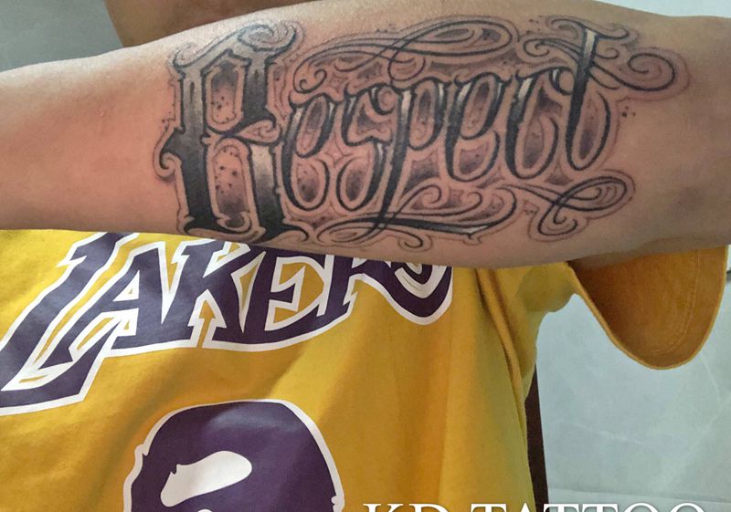 字纹身图片_手臂花体字纹身图案