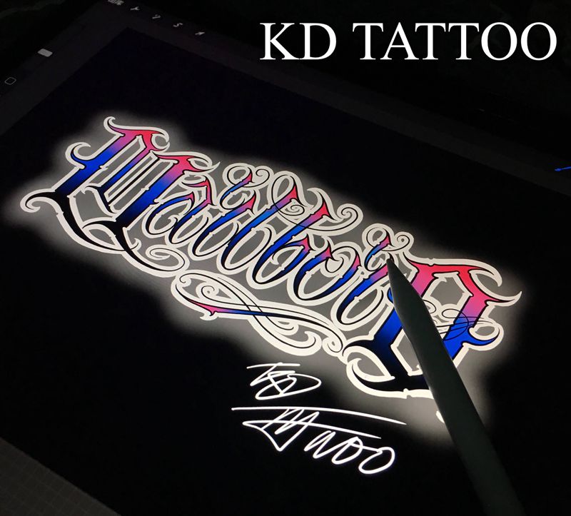 彩色纹身图片_花体字纹身图案