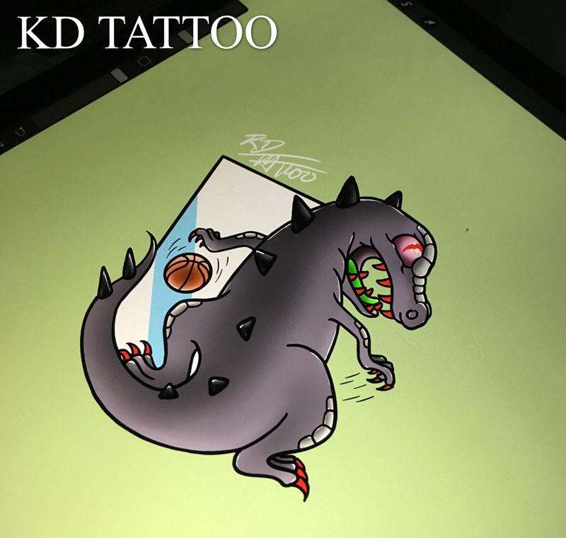 龙纹身图片_Old School纹身图案