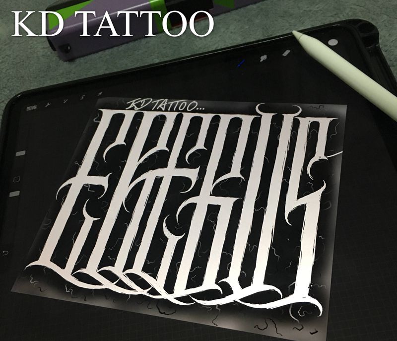 方案一纹身图片_花体字纹身图案