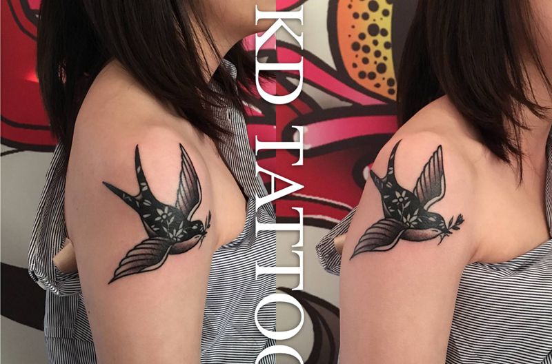 今天纹身图片_Old School几何纹身图案