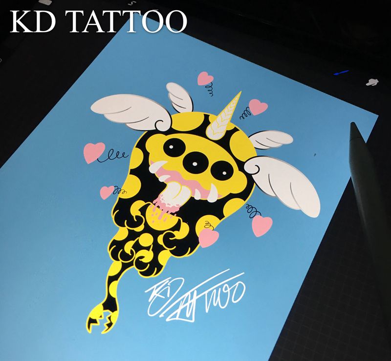 小怪兽纹身图片_New SchoolOld School怪兽可爱卡通纹身图案