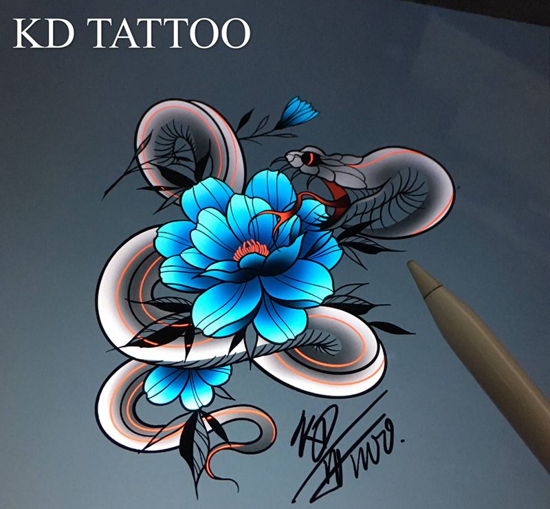 蛇纹身图片_Old SchoolNew School纹身图案