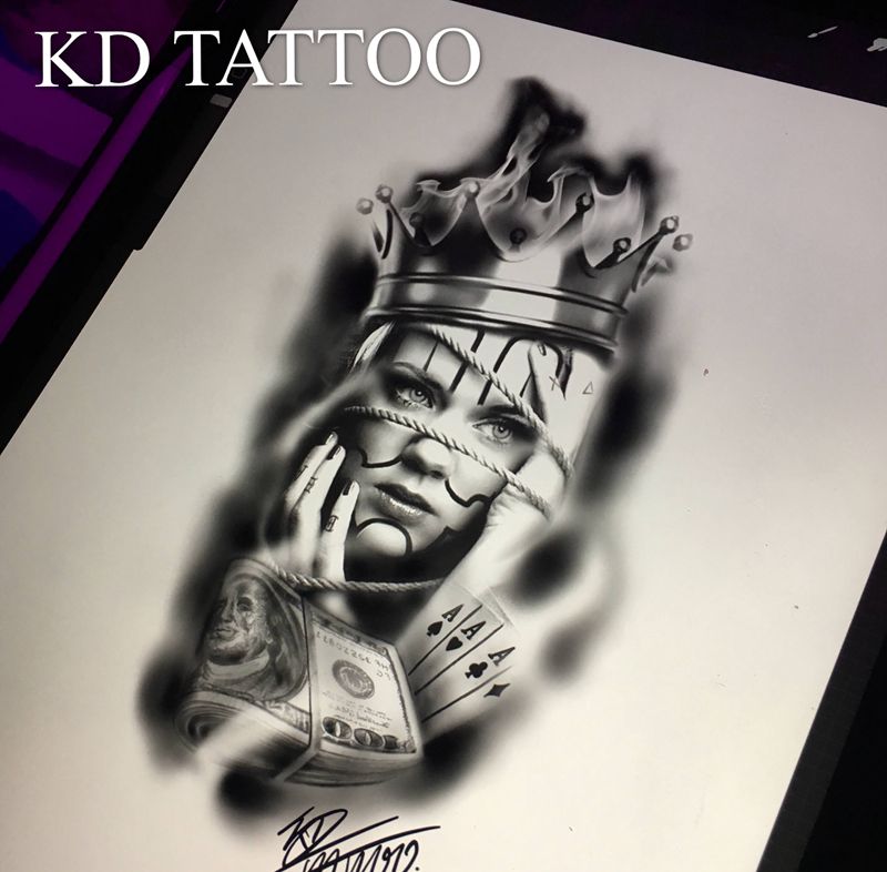 金权纹身图片_欧美写实纹身图案