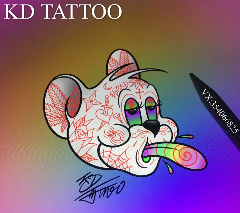 鼠年快乐纹身图片_Old School纹身图案