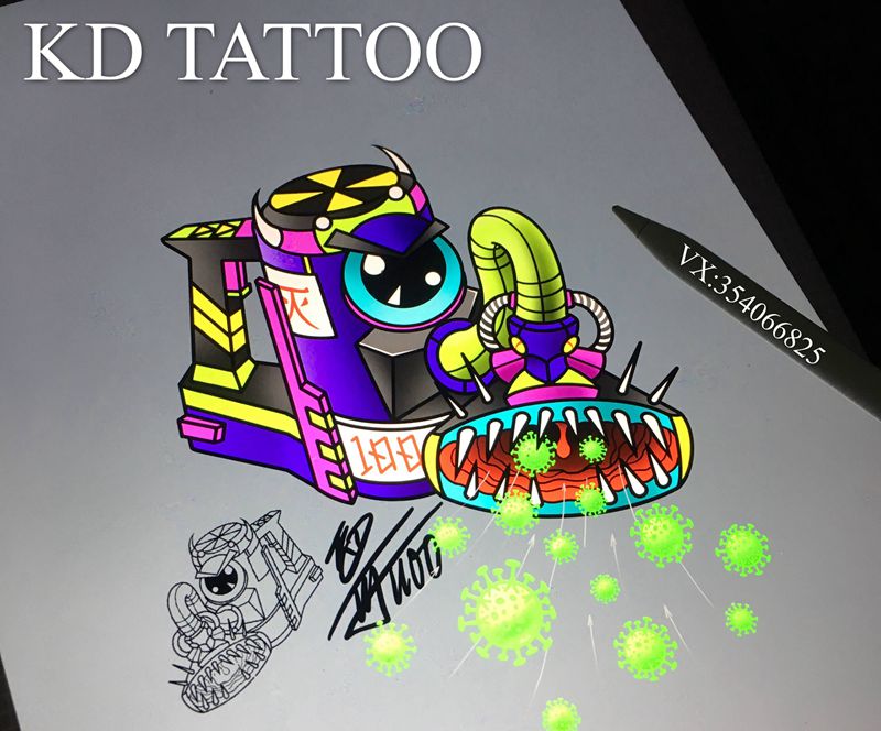 Ncp退散纹身图片_Old School纹身图案