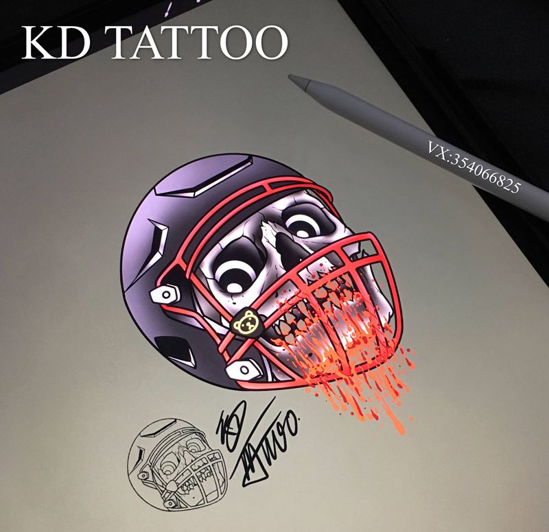 橄榄球纹身图片_Old School纹身图案