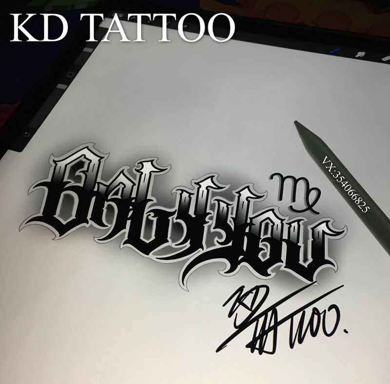 1纹身图片_花体字纹身图案