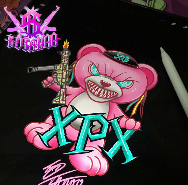 SQB-橡皮熊纹身图片_New School纹身图案