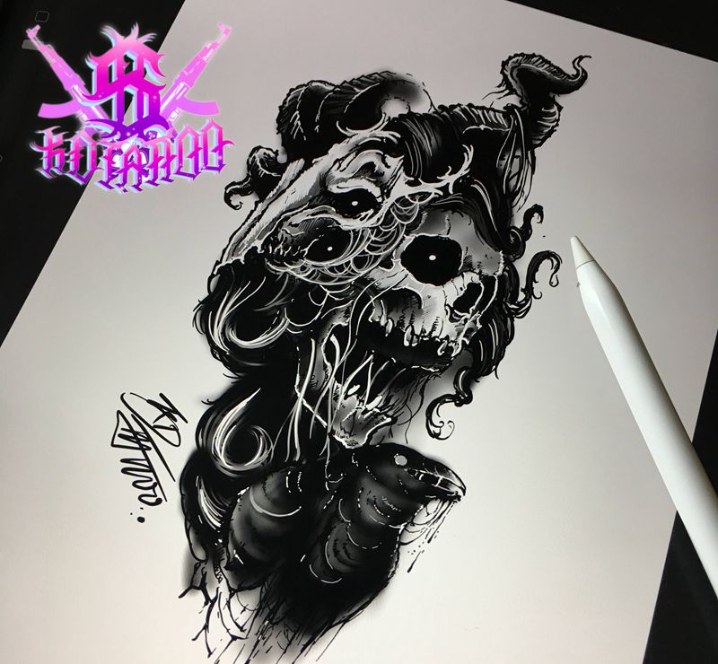 1纹身图片_欧美写实暗黑纹身图案