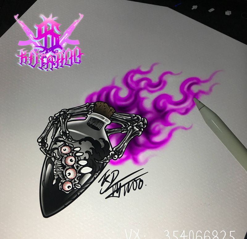 解药纹身图片_New School纹身图案